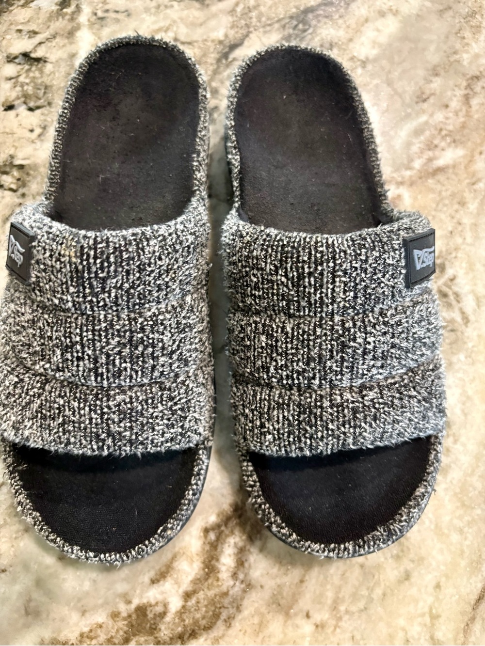 Vans Women's Gray Knit Slide Sandals